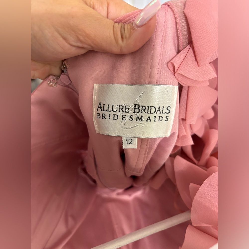 Allure Bridals Pink One Shoulder Gown for Weddings - Picture 5 of 5